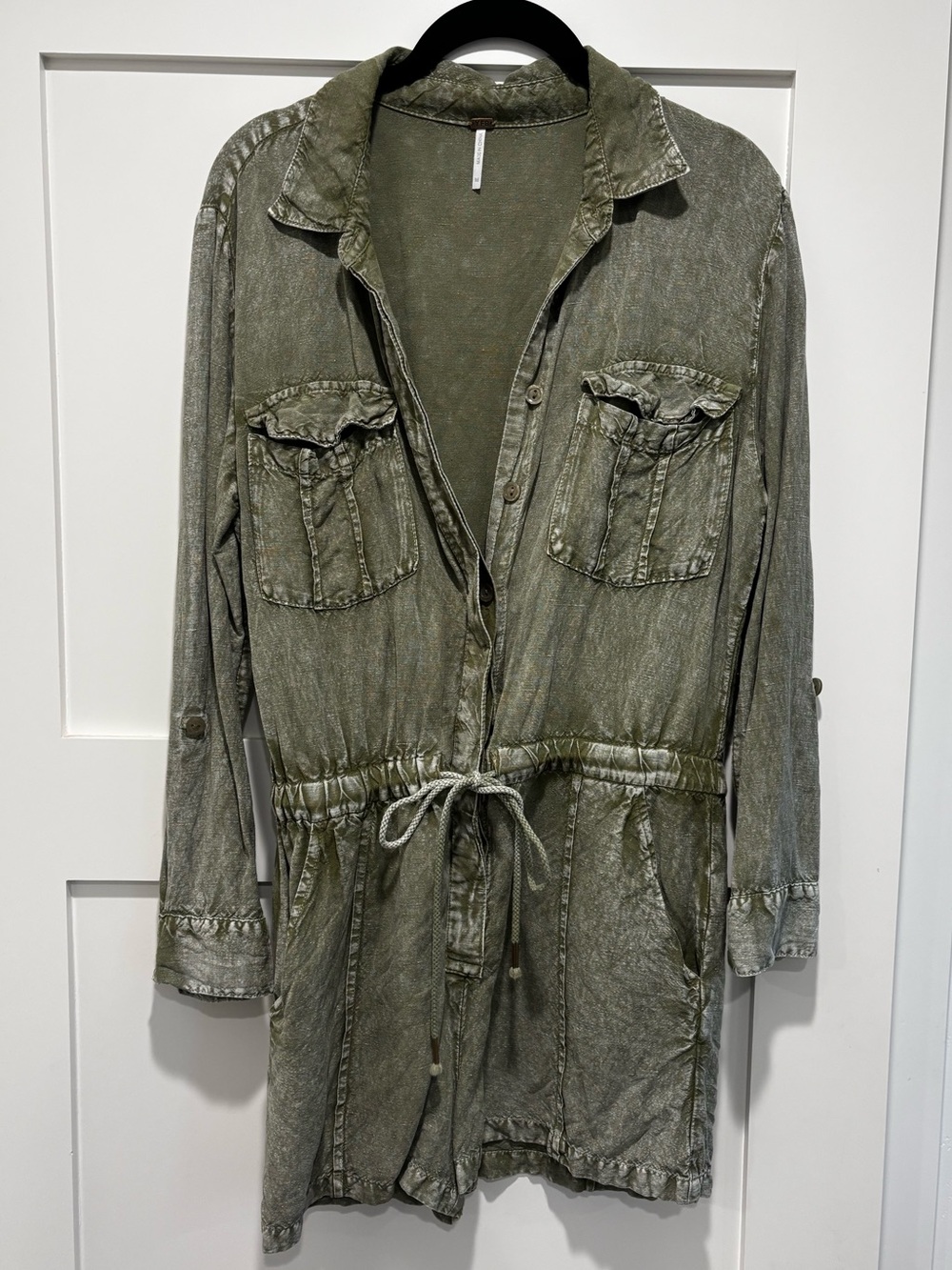 Women’s Olive Green Drawstring YFB Romper